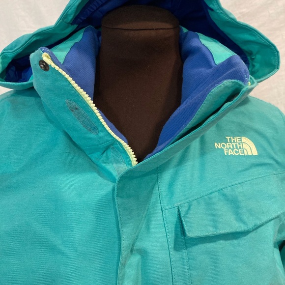 North Face Snowboarding Powder Snow Coat Women Size Medium Green/Blue EC. - Picture 4 of 16